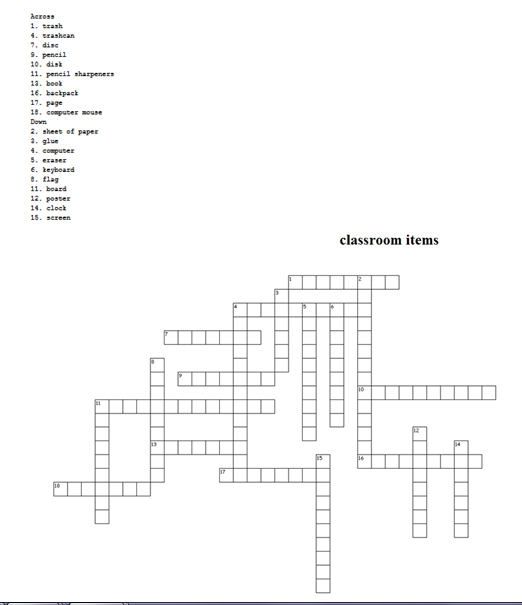 Crossword puzzle SuperUva